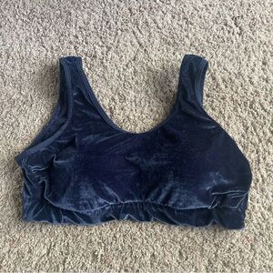 Torrid Curve Bralette Womens 2 2X Navy Blue Velvet Padded Wireless
